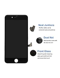 Repuesto de pantalla para iPhone 7 negro 3D pantalla táctil LCD digitalizador marco pantalla de repuesto conjunto de montaje con herramientas de reparación (iPhone 7, negro)