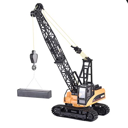 Bravetoshop 2.4G 15CH Alloy Crane Truck Engineering Vehicle RC Car for Kids, Interesting Functional Remote Control Cable Crane