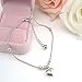 Meily Women's Summer Single Heart Ankle Double Chain Anklet Bracelet