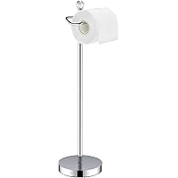 ROLABAM Toilet Paper Holder (with Crystal Head) Free Standing Toilet Paper Holder Stand for Bathroom Total Height 24.4" with 