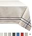 DII French Stripe Tabletop Collection Farmhouse Style Dining Table Linen Tablecloth, 60x104, Taupe/Blue