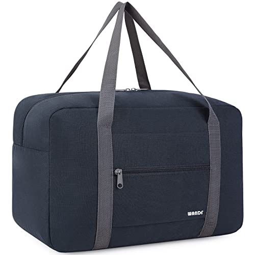 WANDF Ryanair Handbag 40 x 30 x 20, Foldable Small Sports Bag for Airplane, Weekend Travel Bag Unisex Men and Women (Blue 24L)