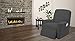 Golden Linens One piece Stretch Recliner Chair Furniture Slipcovers with Remote Pocket Fit most Recliner Chairs (Gray)