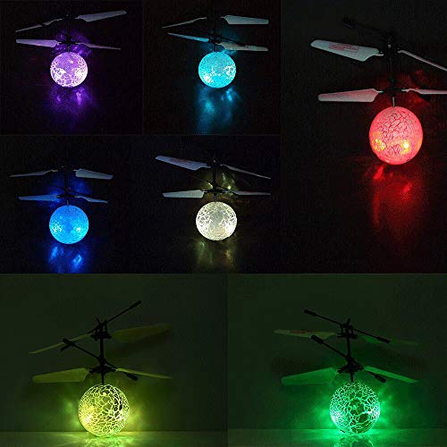 UTTORA Flying Ball, Kids RC Flying Toys Infrared Induction Helicopter Ball Kids Gadgets Mini Drone Flying Toys Built-in 7 Color Changing LED Lights for Kids Adults
