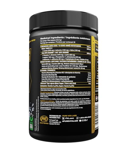 PVL EAA+BCAA COMPLETE – Essential Amino Acid Supplement with BCAAs, Electrolytes & B-Vitamins – Pre, Intra or Post Workout Powder – Keto & Vegan Friendly – Icy Blue Storm, 30 Servings
