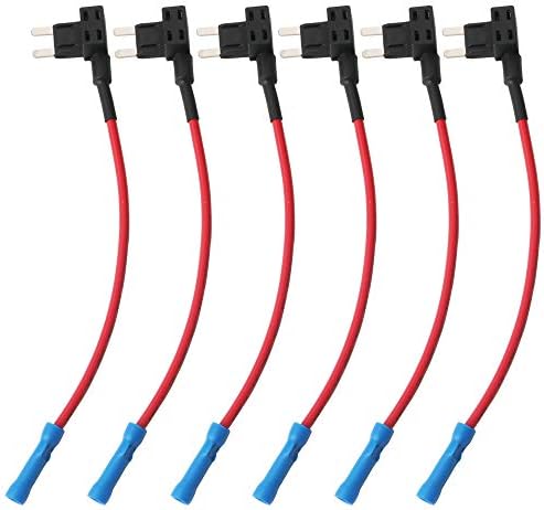 TOOHUI 32V Car Fuse Tap, Add-a-Circuit Fuse Adapter, Small Fuse Tap, Piggy Back Blade Fuse Holder with Wire Harness, Small Size(Pack of 6)
