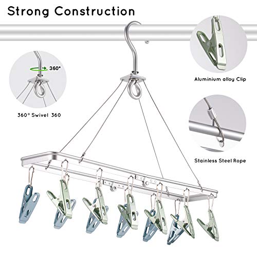 image for Senbowe Foldable Clip and Drip Hanger, Clothes Drying Rack Sock Hanger