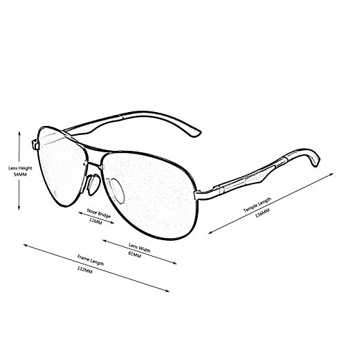 GQUEEN Premium Spring Hinges Al-Mg Aviator Polarized Sunglasses MOS1