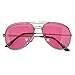 Classic Aviator Style Pink Gradient Lens Sunglasses Metal Silver Frame Ladies
