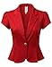 DRESSIS Womens Petal Short Sleeve Slim Fit Blazer Jacket w/ Single Button