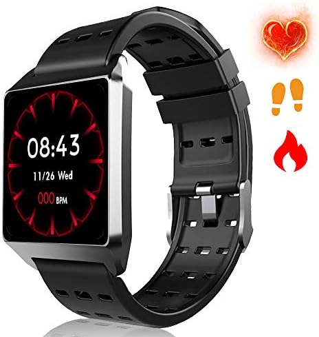 Fitness Tracker with Heart Rate Monitor, Smart Watch for Android IOS Phones Activity Tracker with Step Counter Sleep Tracker,Waterproof Fitness Watch for Women Men Kids,Black