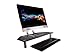 Monoprice Corner Multimedia Desktop Stand - 23.6 x 10.2 Inches - Black Glass | Stand & Riser, Laptop Stand, Desktop TV Stand w/Height Adjustable Legs - Workstream Collection