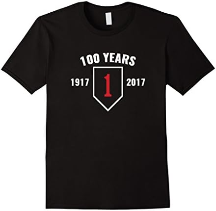 Mens 1st Infantry Division 100 Year Anniversary T Shirt - 20389 3XL Black