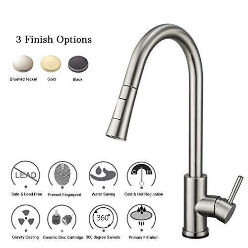 GAPPO Touch Kitchen Faucet with Pull Down Sprayer, Single Handle Smart Kitchen Sink Faucets with