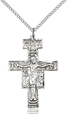 San Damiano Crucifix Pendant, Sterling Silver