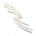 BEADNOVA 30pcs Silver and 14k Gold Plated Twist Curved Long Noodle Tube Beads for Jewelry Making Bracelet (1.5mm x 30mm)