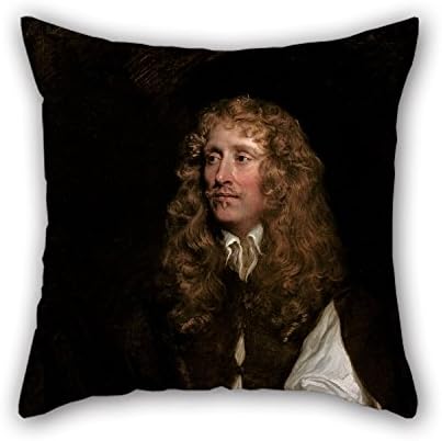 18 X 18 Inches / 45 By 45 Cm Oil Painting Peter Lely - Portrait Of A Man, Thought To Be George Booth, Lord Delamere Pillow Cases Each Side Ornament And Gift To Car Seat Living Room Bedding Indoor
