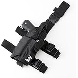 右足用 BK "BEEBEESTRIKER" ナイロン素材 Leg （レッグ） ホルスター ポーチ 黒/ブラック [右]