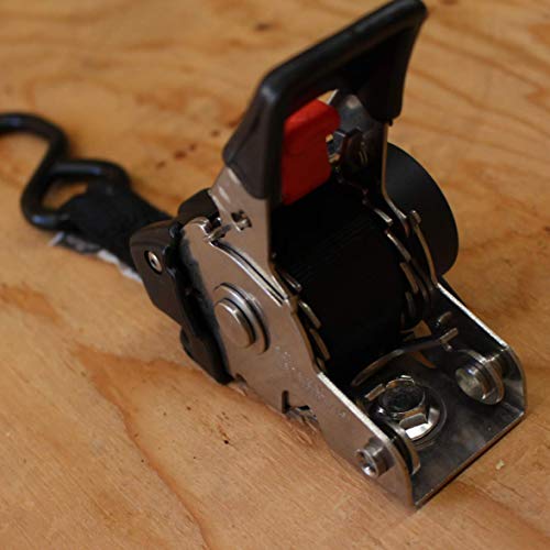 2 Quick n Easy AutoRetract Marine Strap Transom Tie Downs Stainless