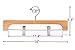J.S. Hanger Heavy Duty Natural Finish Wooden Pants Hangers with Anti-rust Hook and Clips, 10-Pack