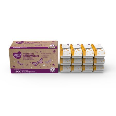 Parents Choice Baby Wipes, 12 packs of 100 (1200 count) (Fresh Scent)