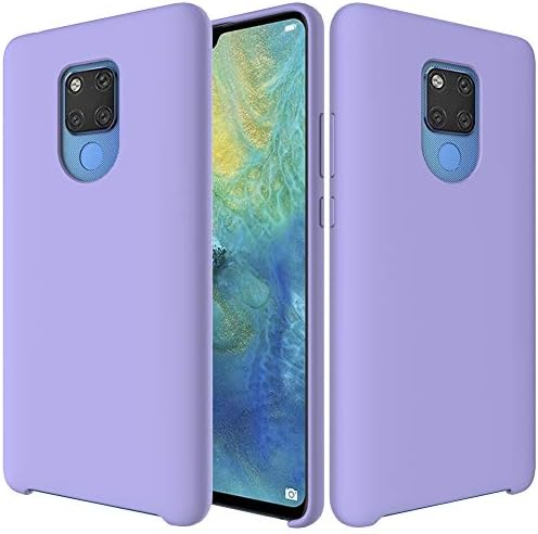 Huawei Mate 20 X Case(7.2inch),DAYJOY Candy Color Liquid Silicone Gel Rubber Shockproof Case with Soft Microfiber Cloth Lining Cushion for Huawei Mate 20 X(Purple)