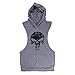 YYW Mens Skull Print Stringer Bodybuilding Gym Tank Tops Workout Fitness Vest (Black&Gray&White Tank, XX-Large)