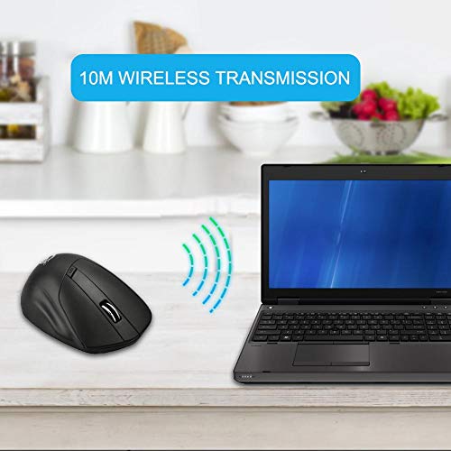 decwang 2.4G Wireless Mouse, 4 Button Ergonomic Mouse, Silent Click Mouse for Laptop/Netbook/Computer with USB Receiver, Compatible with Windows Microsoft System - Thumbnail 2