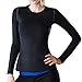 Lavento Women's Compression Shirts Crewneck Long Sleeve Dri Fit Workout Shirts