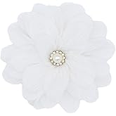 Rose Flower Large Brooch Pin,Vintage Dainty Satin Fabric Camellia Lapel Pins Handmade Big Flower Collar Pins Wedding Party Dance Dress Suit Clothes Accessories Jewelry for Women
