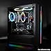 darkFlash T20 ATX Mid-Tower Desktop Computer Gaming Case USB 3.0 Ports Tempered Glass Windows with 1pcs 120mm LED Rainbow Fan Pre-Installed (Black)