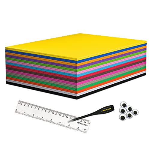 MEARCOOH Foam Sheets Crafts 9x12 in 30Pack 15 Colors 2mm Eva Color Craft Foam Paper Set for Crafts Project Preschoolers Classroom Scrapbooking DIY Handcraft