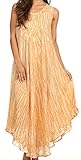 Sakkas 14801 - Kara Long Draped Sleeveless Marbled Caftan Dress / Cover Up - Goldenrod - OS