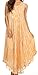 Sakkas Kara Long Draped Sleeveless Marbled Caftan Dress/Cover Up