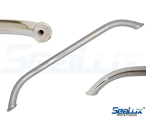 SeaLux Polished Stainless Steel Boat Grab Rail - Elliptical, 304 Grade, 12" Center To Center