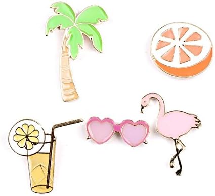 Irecall Cartoon Enamel Glass Juice Brooch Pin Set Cute Brooches Patches Backpacks