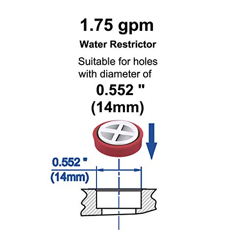 YOO.MEE 1.75 GPM Water Restrictor, Shower Flow Control Valve Suitable for the Fixed Shower Head