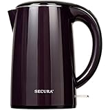 Secura 1.8 Quart Stainless Steel Electric Water Kettle Double Wall Cool Touch Exterior Dark Purple
