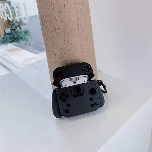 BlossomingLove Compatible with AirPods Case Keychain Full Protective Premium PVC Soft Rubber Silicone Cover Fashion Dope Self-Design Gamepad Skin for AirPods Charging Case (Black Switch)