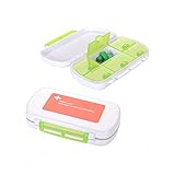 4ucycling 2 Pack Easy Carry Divided Vitamin Medicine Box Pill Case Tight Lock 6 Compartment for Daily Using