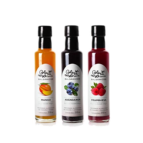 GLOSA MARINA 3er Feinschmecker Paket *ISLAS BALEARES* Crema Balsámica Mango, Heidelbeere, Himbeere (3 x 250ml)