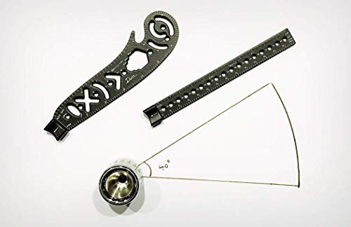 The Most Versatile Magcon Tool Design Drawing Curved Metallic Ruler Mini Compass Protractor Combo Patterns for Notepad Designers Artists Architects Student - Thumbnail 7