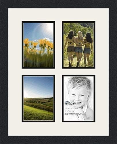 Amazon Com Arttoframes Collage Photo Frame Double Mat With 4 5x7 Openings And Satin Black Frame