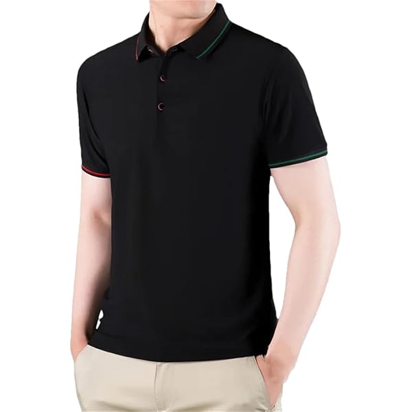 トップス REGULAR FIT POLO COLLAR SHIRT Mens Classic Fit Stand Collar Tops Casual Regular Fit Basic