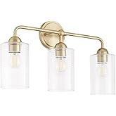 Quorum Lighting 598-3-80 Charlotte Vanity, 3-Light 300 Total Watts, Aged Brass