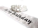 Elegant Its My Birthday Lace Sash and Birthday Girl Glitter Tiara by Express Novelties Online