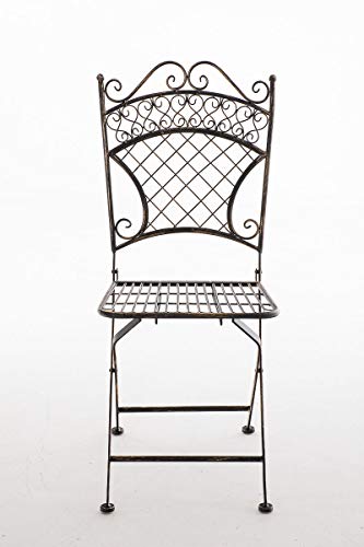 CLP Eisen-Klappstuhl ADELAR im nostalgischen Design I Klappbarer Gartenstuhl mit edlen Verzierungen I erhältlich, Farbe:Bronze – Bild 3