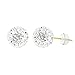 14k Yellow Gold 8mm Swarovski Elements Crystal Disco Ball Stud Earrings…