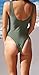 Zero City Women's Monikini Swimsuit One Piece Sexy Cute Bathing Suits Lace-up U Back, Army Green, X-Large