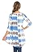 Frumos Womens Tunic 3/4 Sleeve Hi-Low Tie Dye Tunic Top Grey Royal X-Large